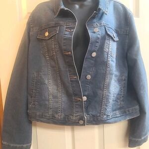 Daily Threads Denim Jacket Blue Size Large 4 Pockets Metal Buttons